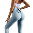 thumbnail image 1 of XFLWAM Womens High Waisted Yoga Pants Back Bow-Knot Tie Workout Leggings Ruched Butt Lift Stretch Sport Tights Gray XL, 1 of 5