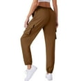 thumbnail image 1 of XFLWAM Womens Hiking Pants Lightweight Quick Dry Adjustable Cargo Joggers with Zippered Pockets Brown M, 1 of 8