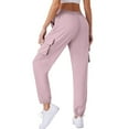 thumbnail image 1 of XFLWAM Womens Hiking Pants Lightweight Quick Dry Adjustable Cargo Joggers with Zippered Pockets Pink S, 1 of 8