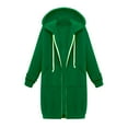 thumbnail image 1 of XFLWAM Womens Hoodies Coat Fall Winter Warm Pockets Drawstring Zipper Open Hooded Jackets Long Cardigans Tops Shirt Green XL, 1 of 9