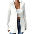thumbnail image 1 of XFLWAM Womens Long Sleeve Suit Jackets Fall Dressy V Neck Button Blazer Cardigan Comfy Solid Color Business Slim Fit Coats White XXL, 1 of 5