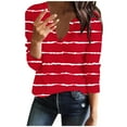 thumbnail image 1 of XFLWAM Womens Long Sleeve T Shirt V Neck Loose Fit Soft Waffle Knit Thermal Tops, 1 of 4