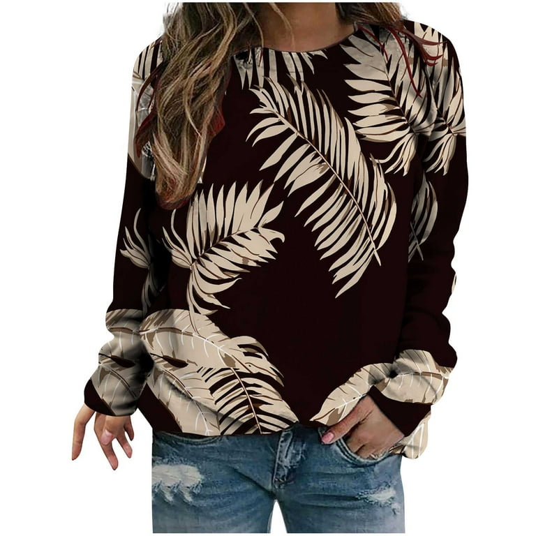 XFLWAM Womens Long Sleeve Tops Shirts Dressy Casual V Neck Floral
