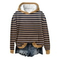 thumbnail image 1 of XFLWAM Womens Oversized Hoodies Pullover Striped Printing Sweatshirts Fall Long Sleeve Tops Trendy Loose Fit Outfits Brown S, 1 of 4