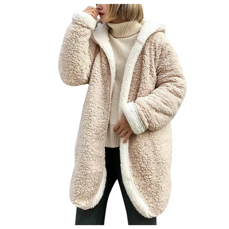 Teddy fur top hooded cardigan