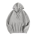 thumbnail image 1 of XFLWAM Womens Oversized Sweatshirts Fleece Drawstring Hoodies Casual Long Sleeve Solid Color Pullover Fall Clothes with Pocket Gray XXL, 1 of 5