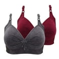 thumbnail image 1 of XFLWAM Womens Plus Size No Underwire Bras Large Cup Everday Bras Full Coverage Push Up Bras Underwear 2 Packs, 1 of 6