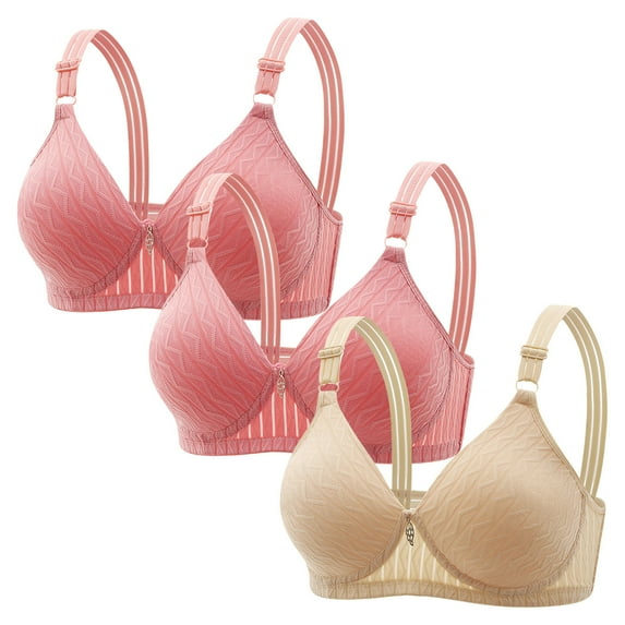 XFLWAM Womens Plus Size Push Up Bra Full Coverage Everyday Bras No Underwire Cotton Mesh Bras 3 Packs