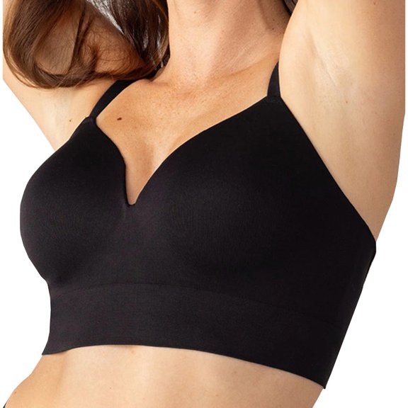 XFLWAM Womens Push Up Everyday Bras Comfortable Wireless Bralettes V Neck Seamless Bra Smooth Brassiere Wire Free Basic Bras