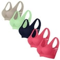 thumbnail image 1 of XFLWAM Womens Sports Bras Multipack, Full Coverage Pushup Breathable Bras Seamless Wireless Yoga Bra with Removable Pads 5 Pack, 1 of 2