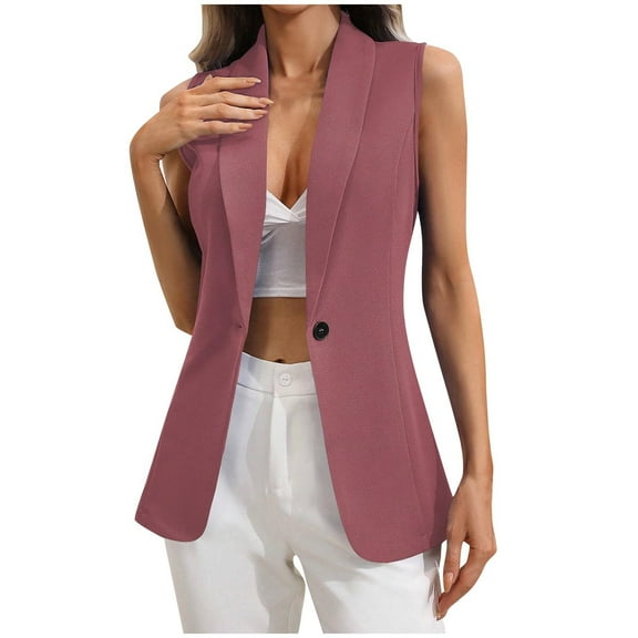 XFLWAM Womens Summer Sleeveless Blazer Jackets for Women Business Lightweight Fashion Casual Open Front Work Office Vest Tops Purple M