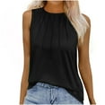 thumbnail image 1 of XFLWAM Womens Summer Tank Tops Pleated Crew Neck Sleeveless Tops for Women Casual Flowy Blouse, 1 of 8