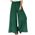 thumbnail image 1 of XFLWAM Womens Summer Trousers Casual High Waist Wide Leg Pants Long Palazzo Pants Solid Color Lounge Beach Trousers with Pockets, 1 of 5