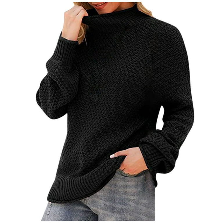 Black turtleneck women's walmart hot sale