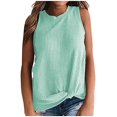 thumbnail image 1 of XFLWAM Womens Waffle Knit Tank Tops Crew Neck Sleeveless Twist Knot Tank Shirts Summer Casual Cute T Shirts, 1 of 7