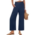 thumbnail image 1 of XFLWAM Womens Wide Leg Palazzo Pants Summer Beach High Elastic Waisted Flowy Pants Dressy Casual Loose Trousers with Pockets, 1 of 7