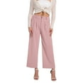 thumbnail image 1 of XFLWAM Womens Wide Leg Pants High Waisted Business Casual Summer Dress Pants Palazzo Long Work Trousers with Pockets Pink XL, 1 of 5