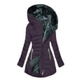 thumbnail image 1 of XFLWAM Womens Winter Coats Long Length Sherpa Fleece Lined Warm Heavy Jackets Thickened Windproof Outerwear with Hood Purple 3XL, 1 of 3