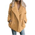 thumbnail image 1 of XFLWAM Womens Winter Fleece Teddy Bear Sherpa Jacket Lapel Button Down Coats with Pockets Outerwear, 1 of 7