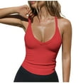 thumbnail image 1 of XFLWAM Womens Workout Tank Tops V Neck Racerback Going Out Crop Trendy Top Summer Sleeveless Ribbed Camisole, 1 of 8