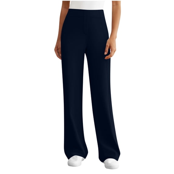 XFLWAM Womens Yoga Dress Pants Wide Leg Business Casual Slacks Stretchy High Waist Comfy Work Trousers with Pockets