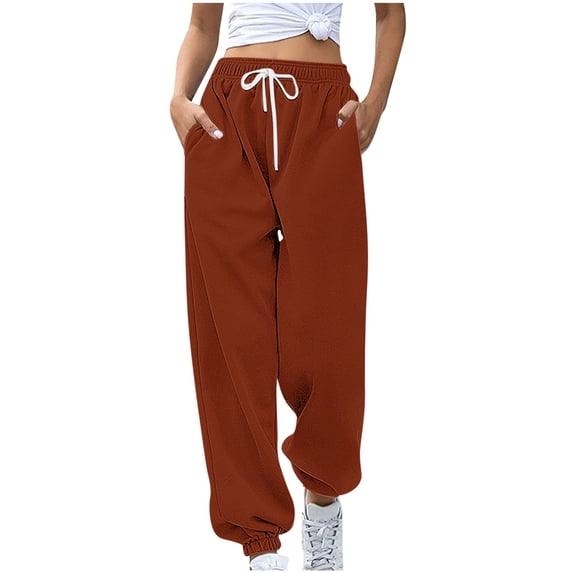 XFLWAM Womens Yoga Sweatpants Lightweight Sweat Joggers Loose Casual Pants Comfy Stretch Running Workout Lounge Pockets Pants