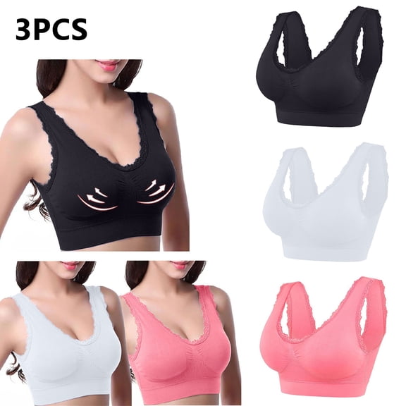 XFLWAM Workout Bras for Women Comfort Support and Lift Full Coverage Back Fat Bras No Underwire Push Up Bra Large Bust Bras
