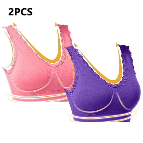 XFLWAM Workout Bras for Women Comfort Support and Lift Full Coverage Back Fat Bras No Underwire Push Up Bra Large Bust Bras