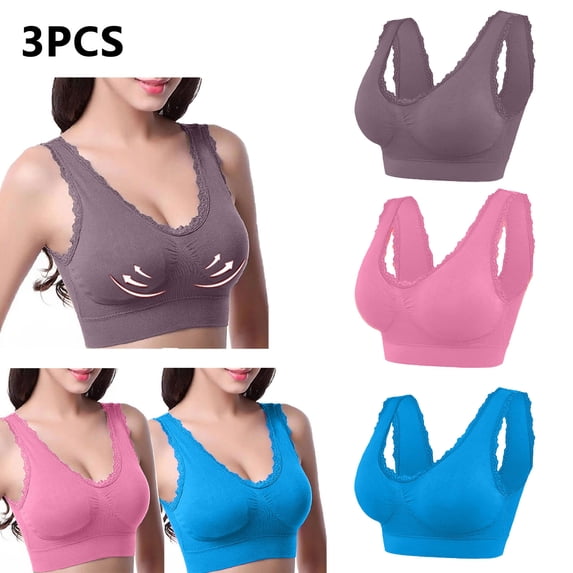 XFLWAM Workout Bras for Women Comfort Support and Lift Full Coverage Back Fat Bras No Underwire Push Up Bra Large Bust Bras