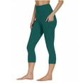 thumbnail image 1 of XFLWAM Workout Leggings for Women Butt Lift Tummy Control Yoga Leggings High Waisted Athletic Capris Leggings with Pockets Green XXL, 1 of 8