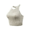 thumbnail image 1 of XFLWAM Yoga Bra for Women Ribbed Tank Tops for Women Summer Seamless Rib Knit Camisole Strappy Racerback Cropped Tank Top, 1 of 3