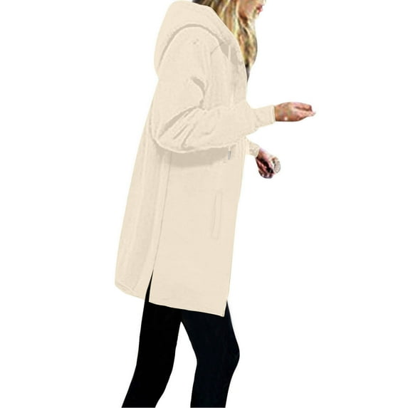 XFLWAM Zip Up Hoodie Women Oversized Y2K Jackets Fleece Lined Hoodies Sweatshirts Lightweight Casual Athletic Coats with Pockets