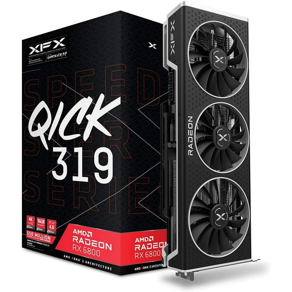 XFX Speedster QICK319 Radeon RX 6800 - Graphics card - Radeon RX 6800 - 16 GB GDDR6 - PCIe 4.0 x16 - HDMI, 3 x DisplayPort - black