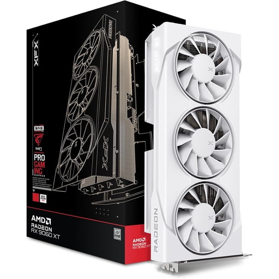 XFX Swift AMD Radeon RX 9060 XT OC White Triple Fan Gaming Edition 16GB RX 9060XT RX-96TS316W7
