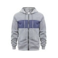 thumbnail image 1 of XFYSSS Casual Fashion Men's Spliced Color Zipper Pocket Sports Sweatshirt Long Sleeve Hooded Casual Outwear & Jackets, 1 of 4