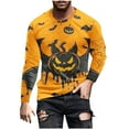 thumbnail image 1 of XFYSSS Casual Fashionable Men's Halloween Element Printed Pullover T-Shirt Long Sleeve Round-Neck Blouses & Shirts Men Polyester Blouse, 1 of 4
