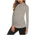 thumbnail image 1 of XFYSSS Casual Women's Long Sleeved Breathable Golf Tennis Running Shirt Zipper Round Neck Womens Long Sleeved Top Shirt, 1 of 3