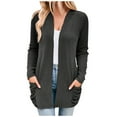 thumbnail image 1 of XFYSSS Fashion Casual Ladies' Autumn and Winter Striped Contrasting Pocket Cardigan Long Sleeved Top Jacket, 1 of 6