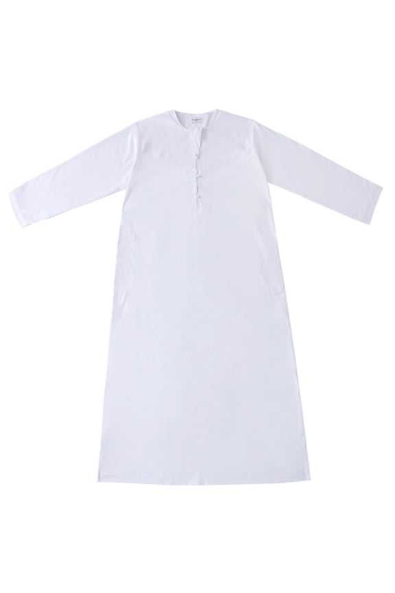 Fashion Casual Men's Muslim Robe Arab Middle Pocket Robe Long Style Long Sleeve Long Shirt Fashion Casual Robe Long Sleeve Hoodless Casual Outwear & Jackets