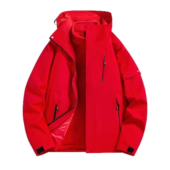 XFYSSS Fashion Ladies' Loose Color Blocked Waterproof Outdoor Hiking Suit Detachable Two-Piece Set Long Sleeved Hooded Assault Suit Long Sleeve Hooded Casual Outwear & Jackets