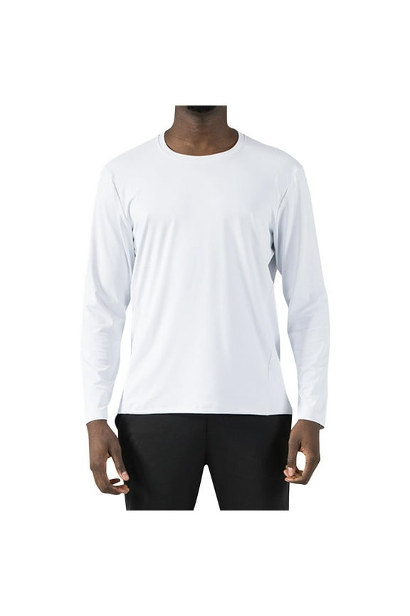 Fashion Men's Casual Top Round Neck Sports Top Long Sleeved Round Neck Top/shirt Men Polyester Blouse