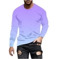 thumbnail image 1 of XFYSSS Fashion Men's Gradient Printed Top Casual Long Sleeved Round Neck Blouses & Shirts Men Polyester Tops, 1 of 5
