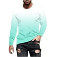 thumbnail image 1 of XFYSSS Fashion Men's Gradient Printed Top Casual Long Sleeved Round Neck Blouses & Shirts Men Polyester Tops, 1 of 5
