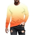 thumbnail image 1 of XFYSSS Fashion Men's Gradient Printed Top Casual Long Sleeved Round Neck Blouses & Shirts Men Polyester Tops, 1 of 5