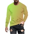 thumbnail image 1 of XFYSSS Fashion Men's Gradient Printed Top Casual Long Sleeved Round Neck Blouses & Shirts Men Polyester Tops, 1 of 5