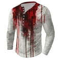 thumbnail image 1 of XFYSSS Fashion Men's Halloween Printed Casual Shirt Button Round Neck Top Long Sleeve Round-Neck Blouses & Shirts, 1 of 4