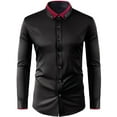 thumbnail image 1 of XFYSSS Fashion Men's Long Sleeved Button Pocket Lapel Collar Casual Shirt Long Sleeve Turndown Collar Blouse & Shirt Men Polyester Tops, 1 of 3