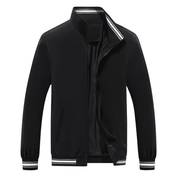 XFYSSS Fashion Men's Solid Color Lapel Thin Zipper Pocket Casual Plus Size Jacket Long Sleeved Jacket Long Sleeve Hoodless Casual Outwear & Jackets