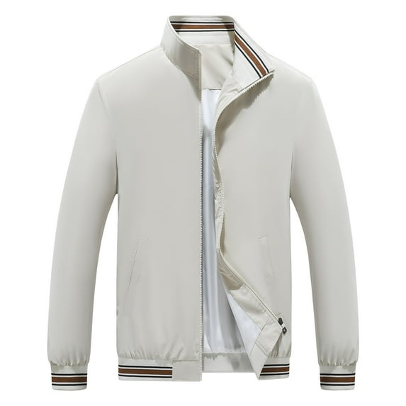 XFYSSS Fashion Men's Solid Color Lapel Thin Zipper Pocket Casual Plus Size Jacket Long Sleeved Jacket Long Sleeve Hoodless Casual Outwear & Jackets