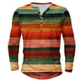 thumbnail image 1 of XFYSSS Fashion Men's Stripe Printing Button Casual Long Sleeve Round-Neck Blouses & Shirts Men Polyester Blouse, 1 of 4